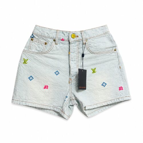 WhatsApp Image 2026-06-04 at 11.16.28 (2) Louis Vuitton Summer Jaquard Denim Shorts For Women