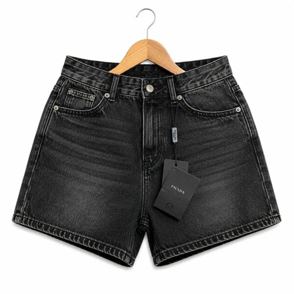 Prada Charcol Denim Shorts For Women