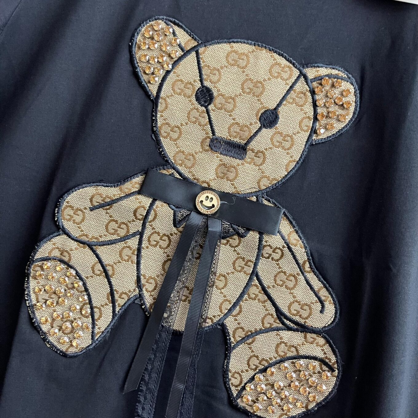 WhatsApp Image 2025-06-16 at 11.14.03 AM (1) Gucci Teddy Black Tshirt For Women