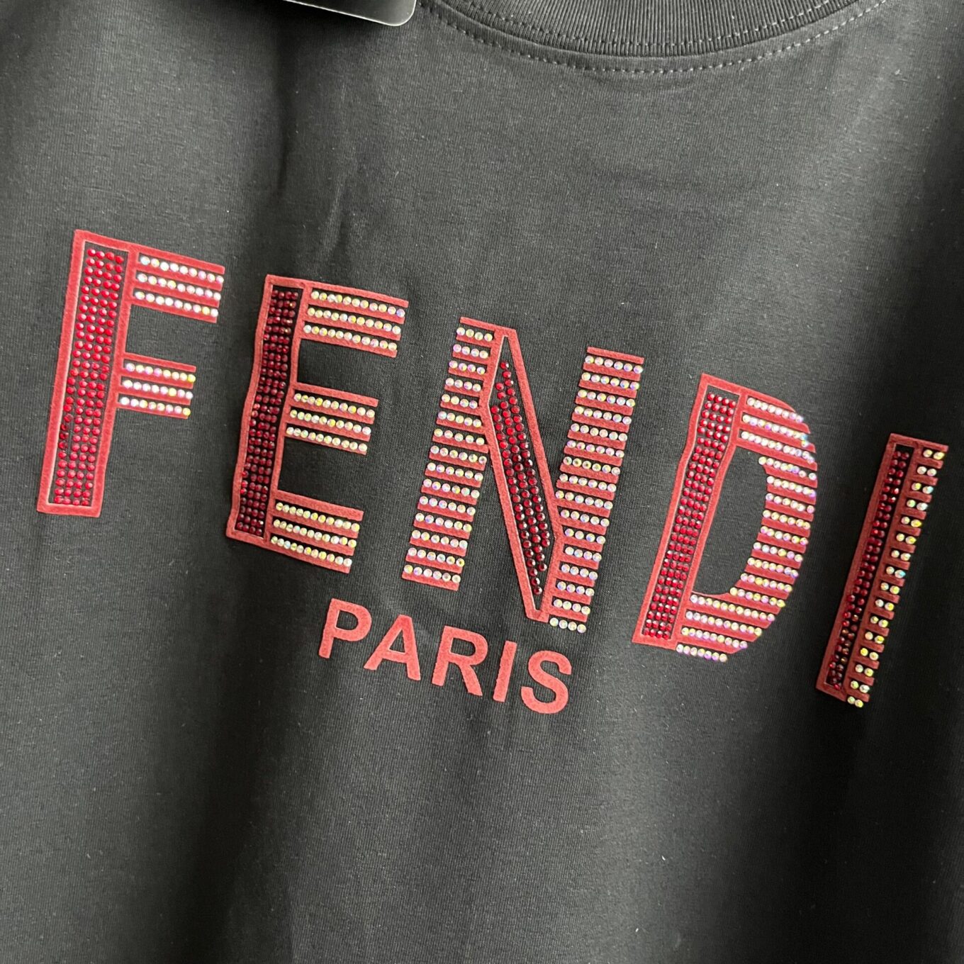 WhatsApp Image 2025-06-16 at 11.18.30 AM (1) Fendi Black Stone Tshirt For Women