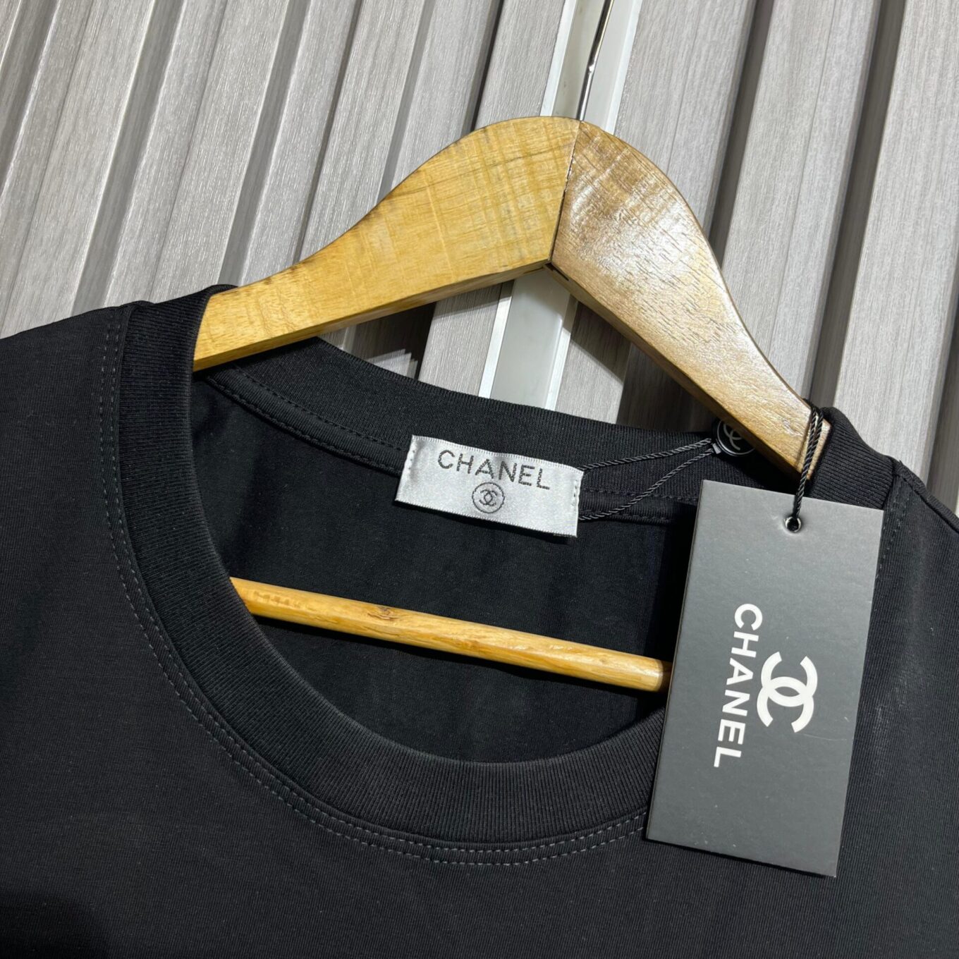 WhatsApp Image 2025-06-16 at 12.35.45 PM Chanel Black 3D Logo Tshirt For Women