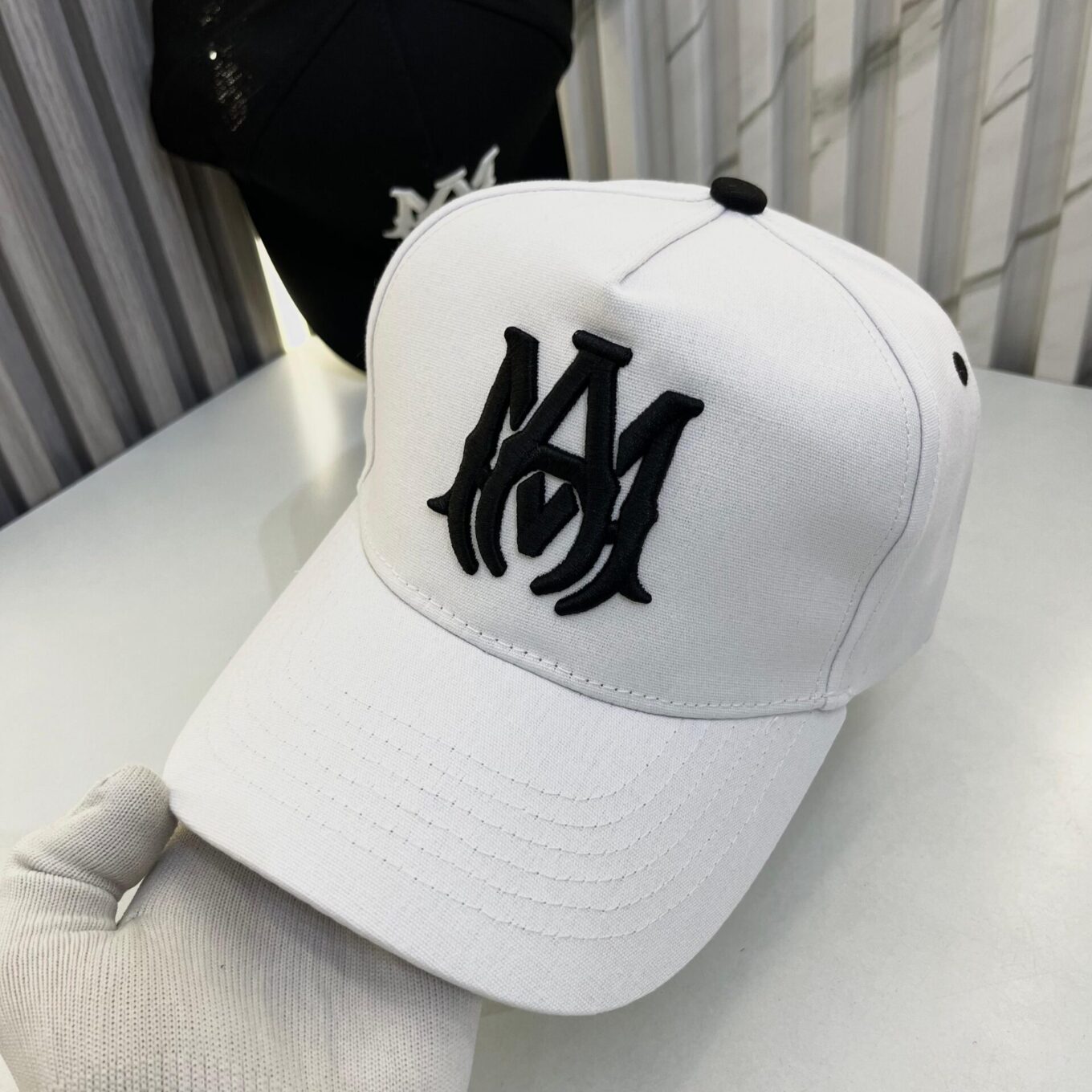 WhatsApp Image 2025-06-17 at 5.04.26 PM Amiri White Logo Baseball Cap