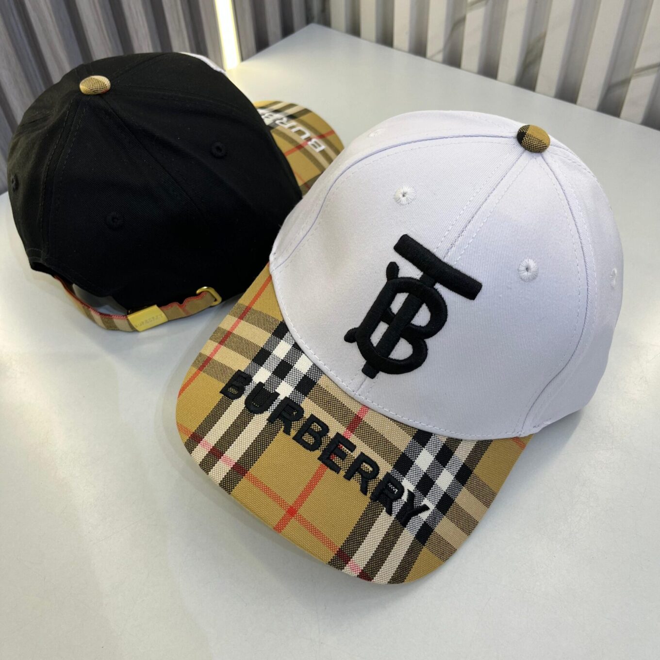WhatsApp Image 2025-06-17 at 5.47.04 PM (1) Burberry TB White Baseball Cap
