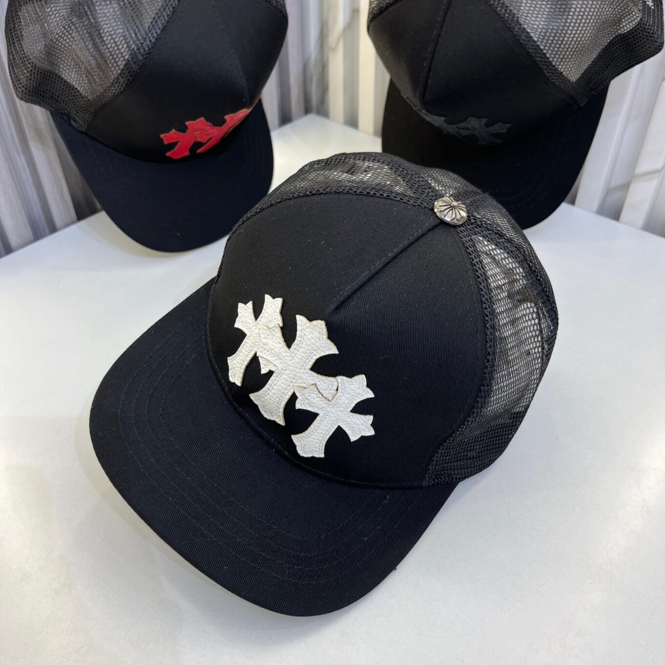 WhatsApp Image 2025-06-17 at 8.41.53 PM Chromeheart Cemetary Black White Baseball Cap