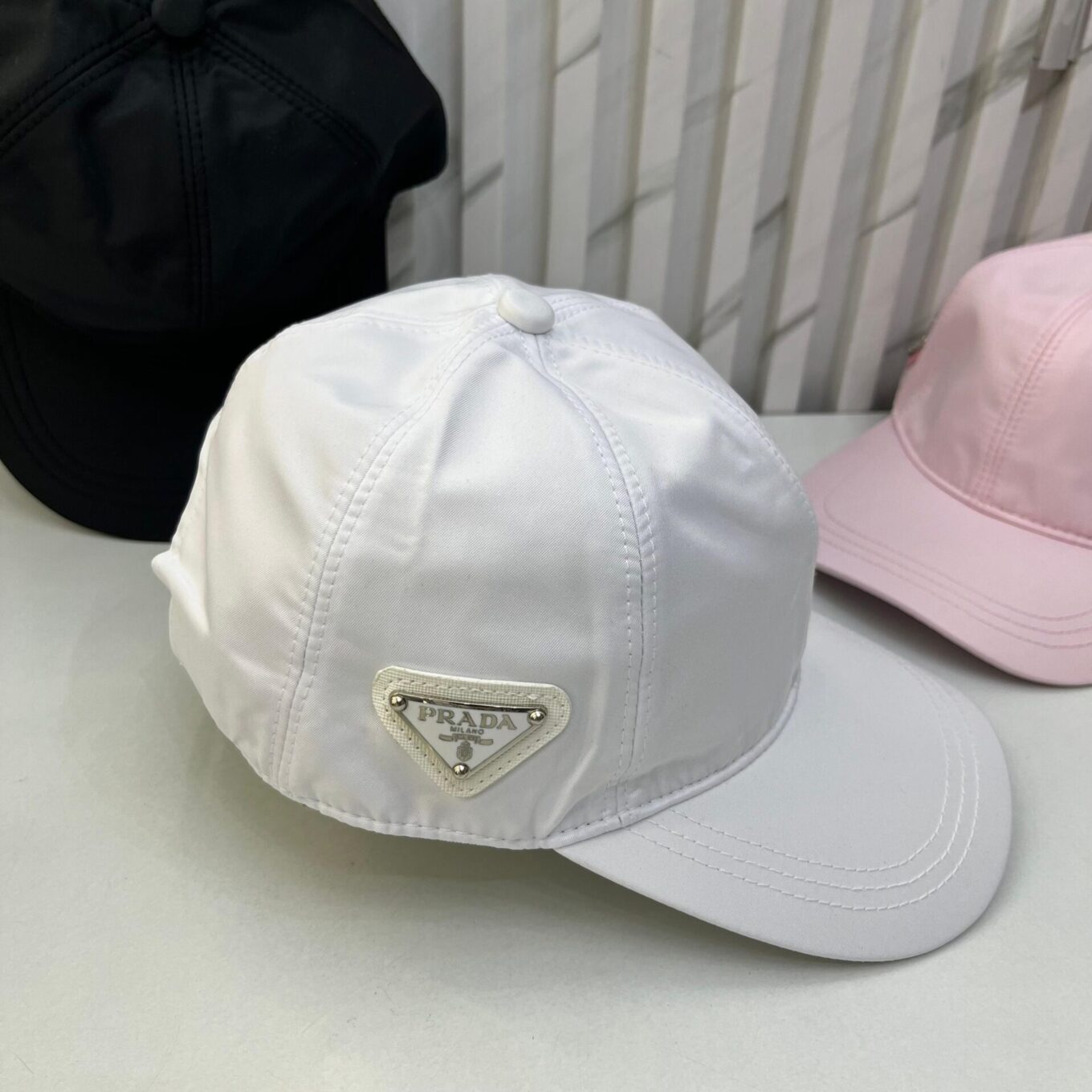 WhatsApp Image 2025-06-18 at 10.36.34 AM Prada White Baseball Cap