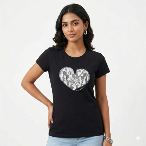 Carolina Herrera Black Love Tshirt For Women