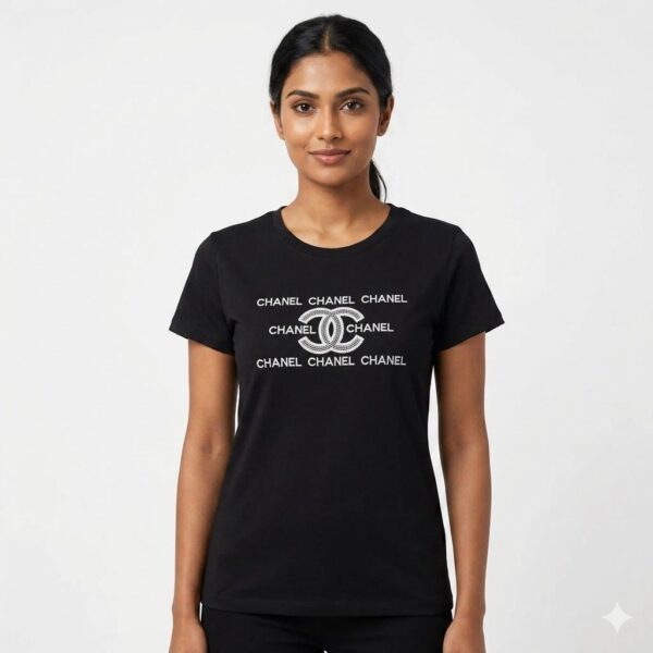 WhatsApp Image 2026-05-13 at 12.16.43 (1) Chanel Black Logo T-shirt For Women