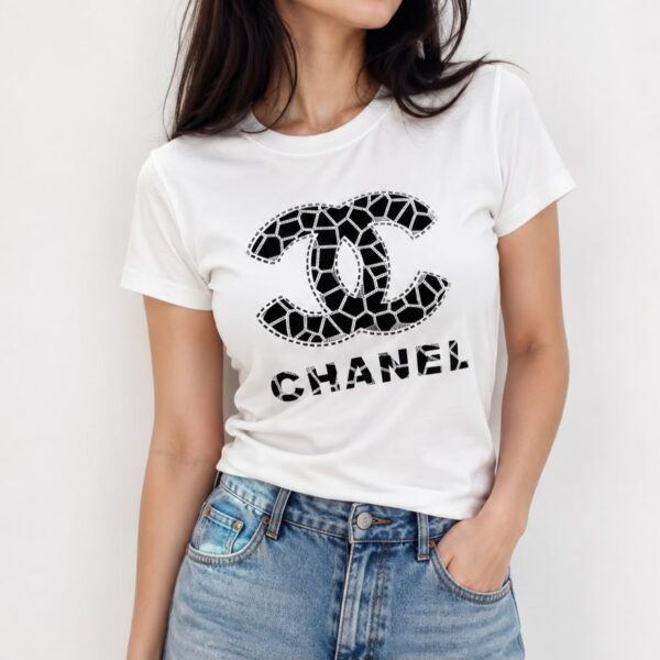 WhatsApp Image 2026-06-05 at 18.40.23 (1) Chanel White 3D Logo Tshirt For Women