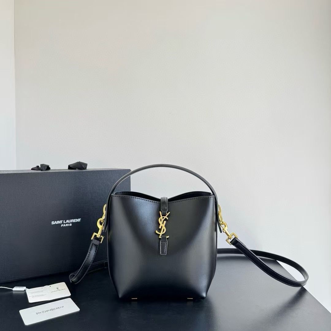 WhatsApp Image 2025-07-02 at 3.02.46 PM Ysl Black Medium Bucket Sling Bag (With Box)