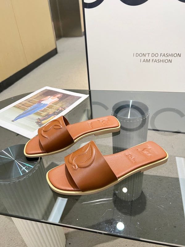 6773a7b3-5fa3-4e79-8071-2697696eba87 Christian Louboutin Brown Mules Flat