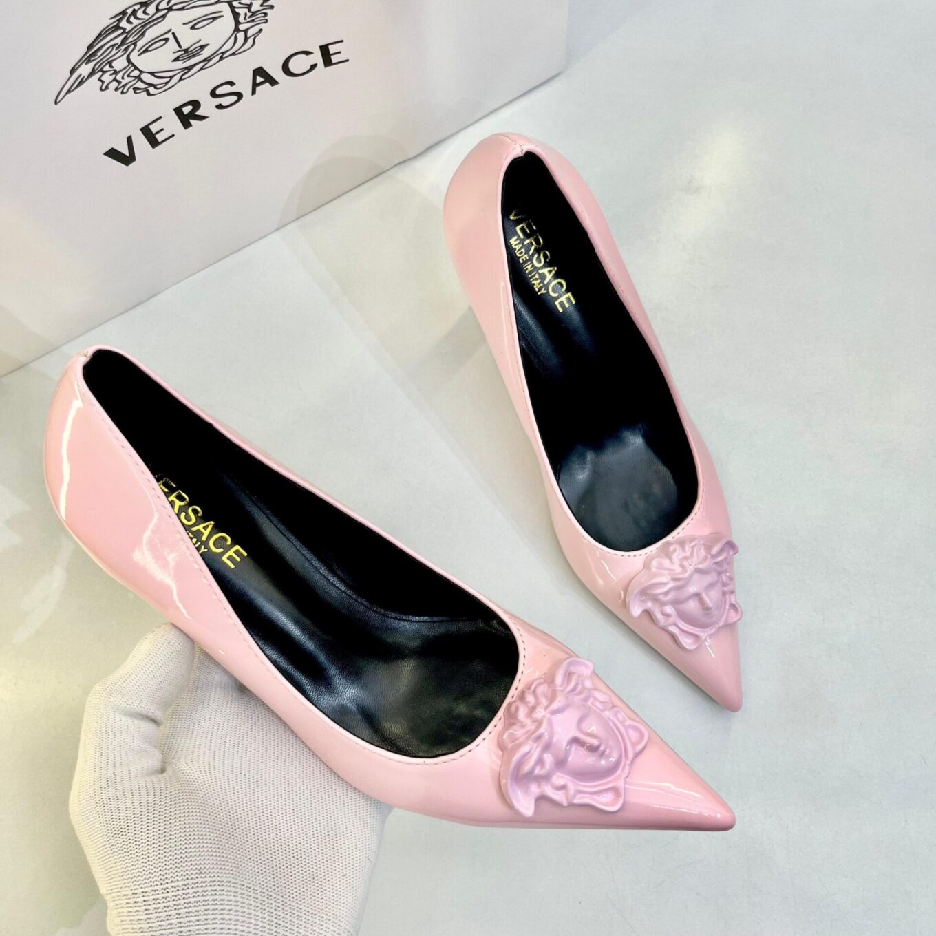 WhatsApp Image 2025-08-05 at 1.26.41 PM (1) Versace La Medusa Pink Pump