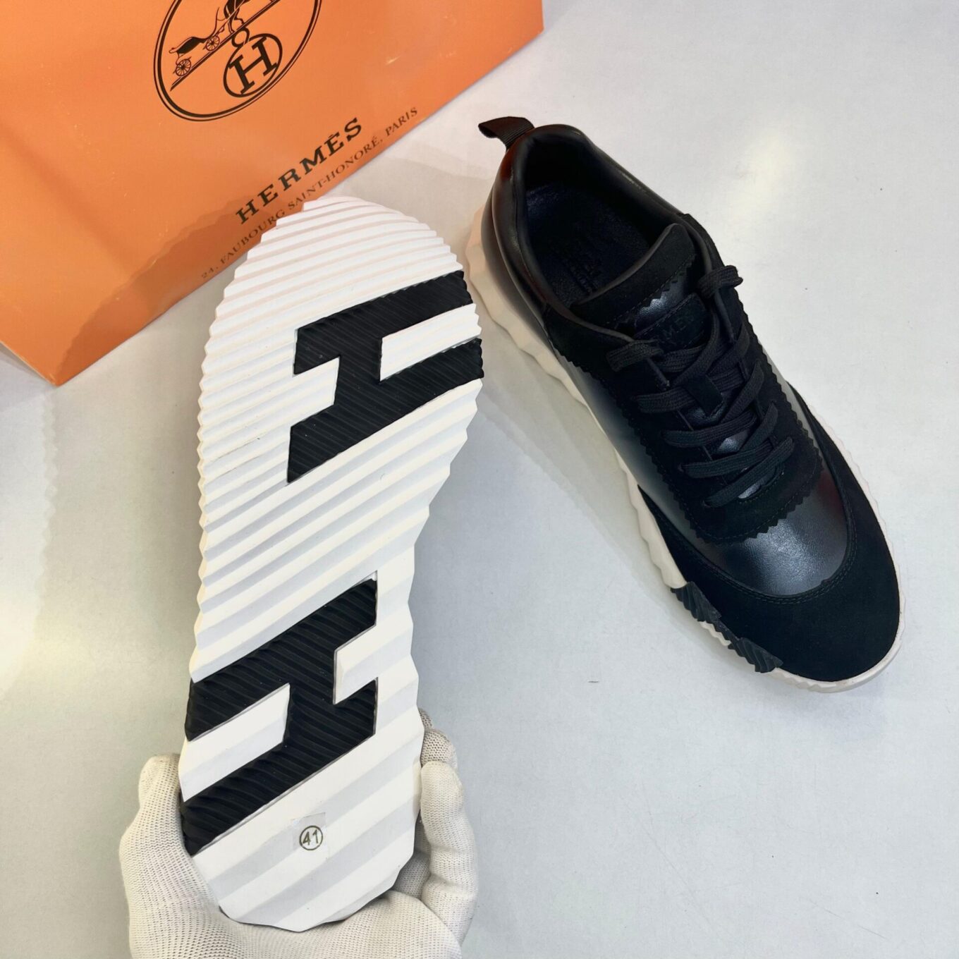 WhatsApp Image 2025-08-05 at 2.39.27 PM (2) Hermes Bouncing Black Sneaker