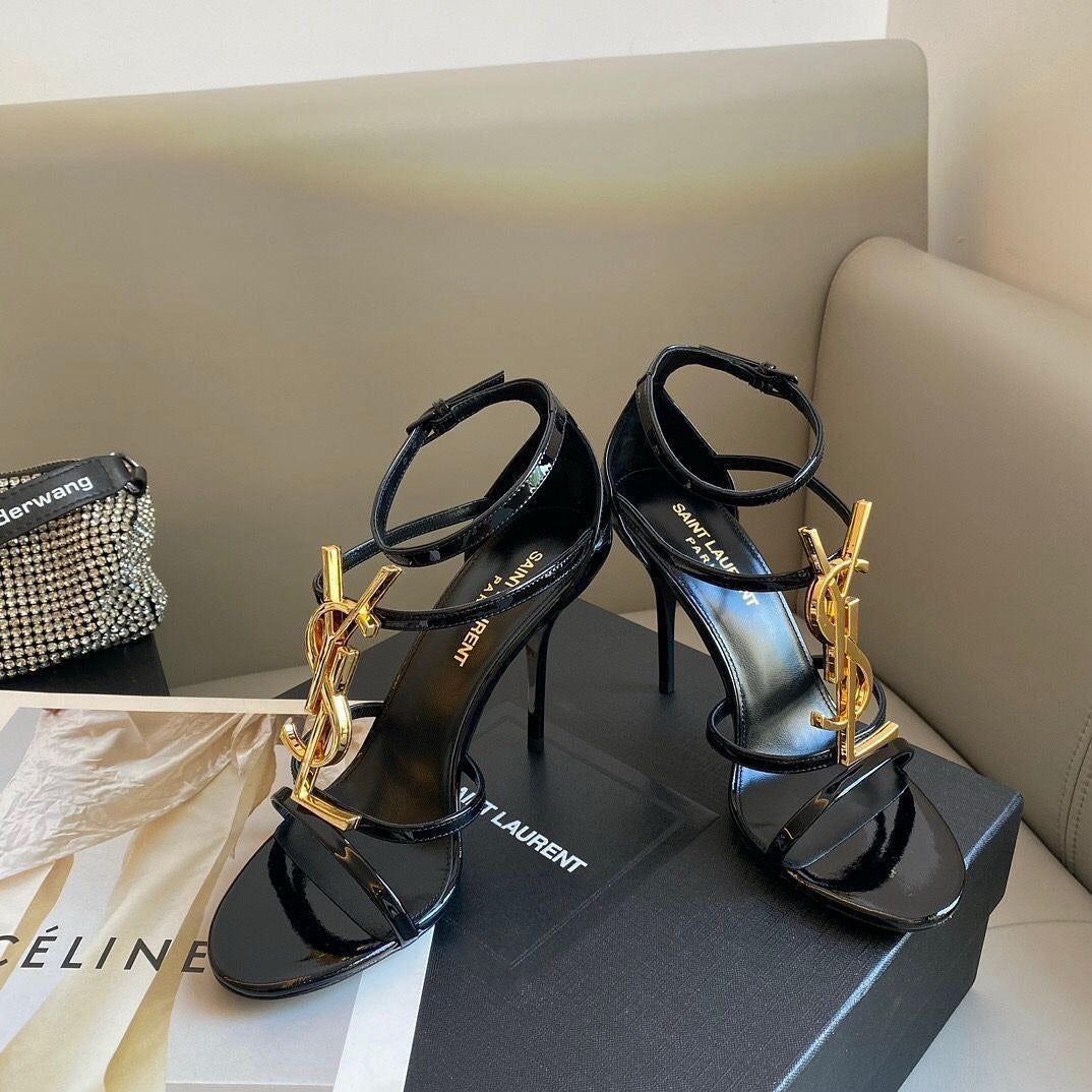 WhatsApp Image 2025-08-13 at 2.42.33 PM Ysl Casandra Black Golden Sandal Heel