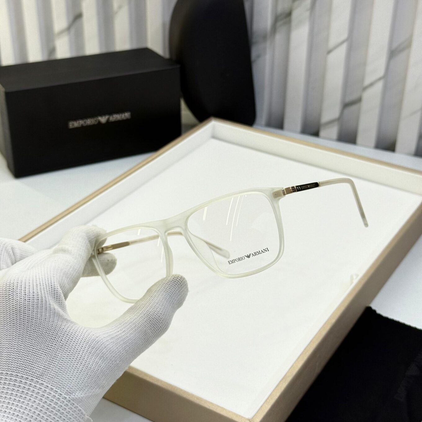 WhatsApp Image 2025-08-17 at 3.53.58 PM (1) Emporio Armani Unisex Transparent Rectangular Eyeglasses