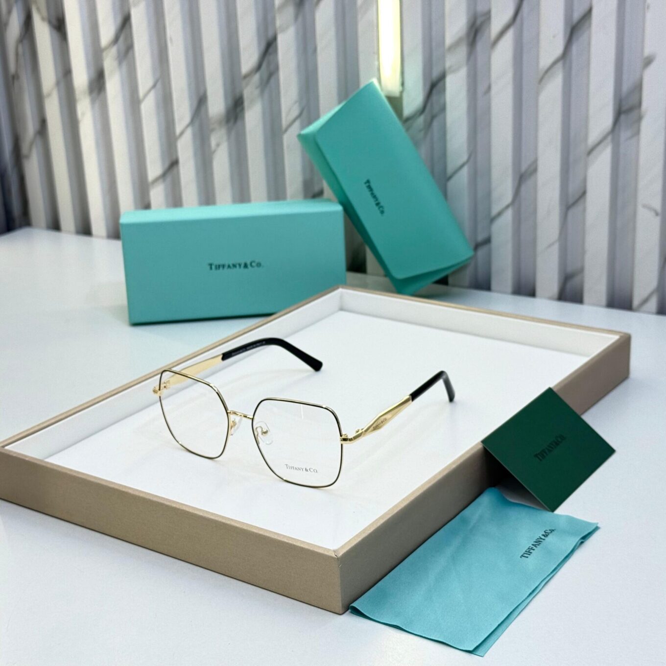 WhatsApp Image 2025-08-17 at 5.12.50 PM Tiffany & Co. Gold Square Unisex Eyeglasses