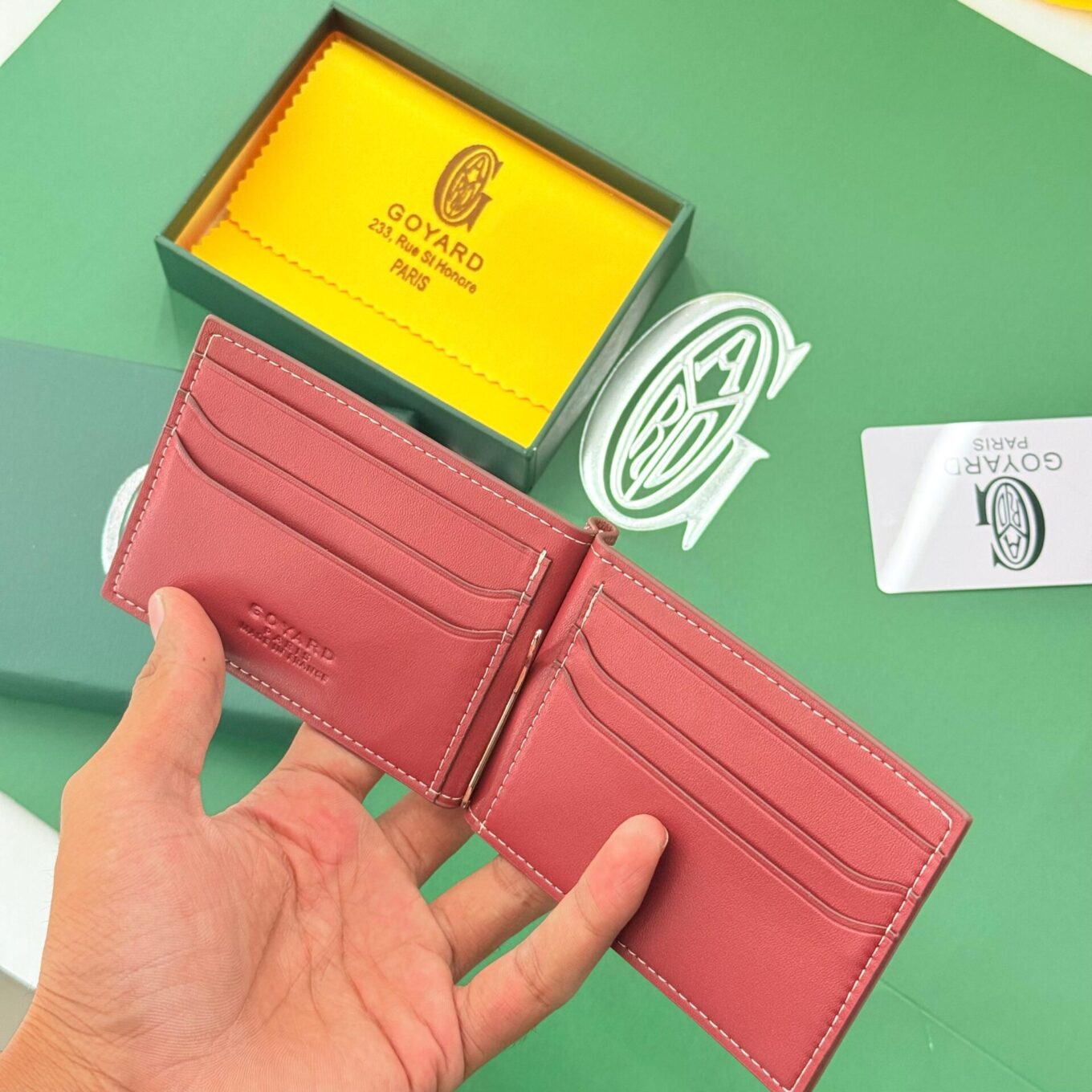 WhatsApp Image 2025-08-24 at 1.56.31 PM Goyard Saint Thomas Red Color Bill Fold Wallet (With Box)