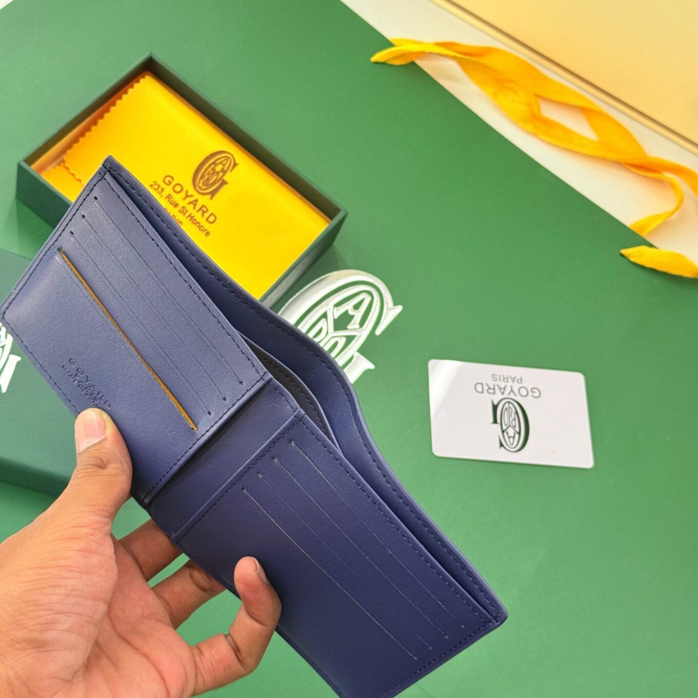 WhatsApp Image 2025-08-24 at 2.04.03 PM Goyard Victoire Blue Color Wallet With Box (With Box)