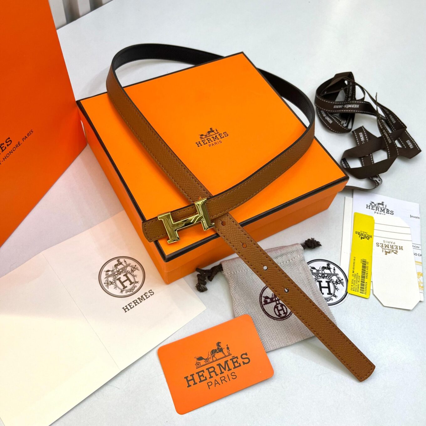 WhatsApp Image 2025-08-26 at 11.09.45 AM Hermes Constance H Buckle Brown Belt