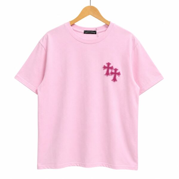 WhatsApp Image 2026-06-05 at 18.40.24 (1) Chrome Hearts-Inspired Pink Oversized T-Shirt for Women