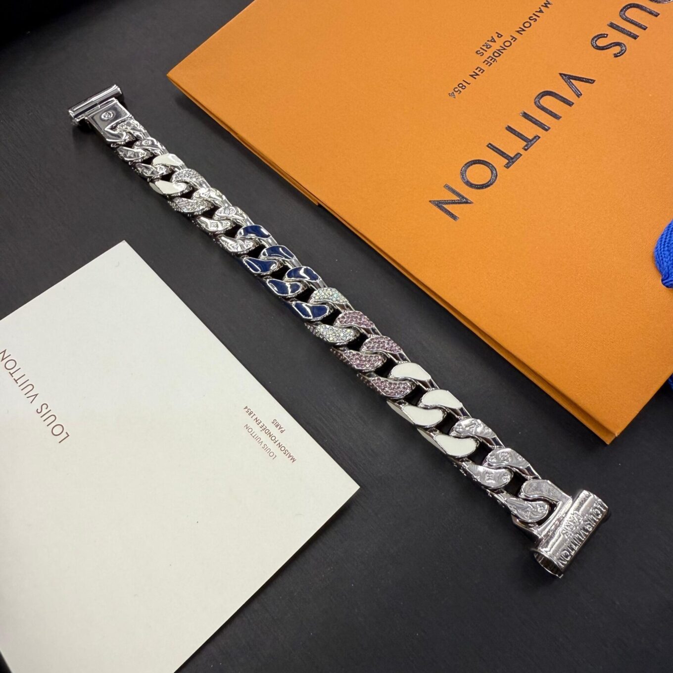 WhatsApp Image 2025-09-05 at 11.56.59 PM Louis Vuitton Tied Up White Blue Pink Fusion Men’s Bracelet