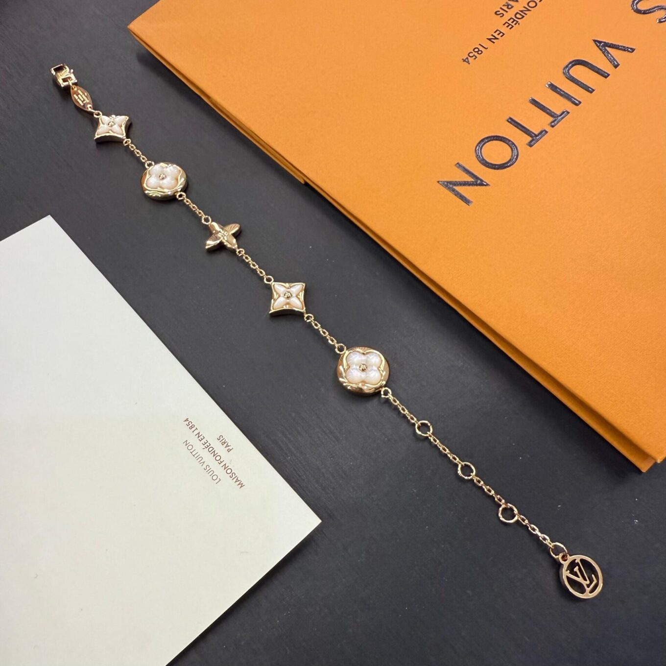 WhatsApp Image 2025-09-05 at 8.51.41 PM Louis Vuitton Iconic Flowragram Gold Color Bracelet