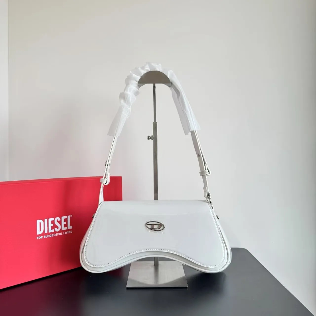 WhatsApp Image 2025-09-07 at 12.26.27 AM Diesel Play White Crossbody Bag (With Box)