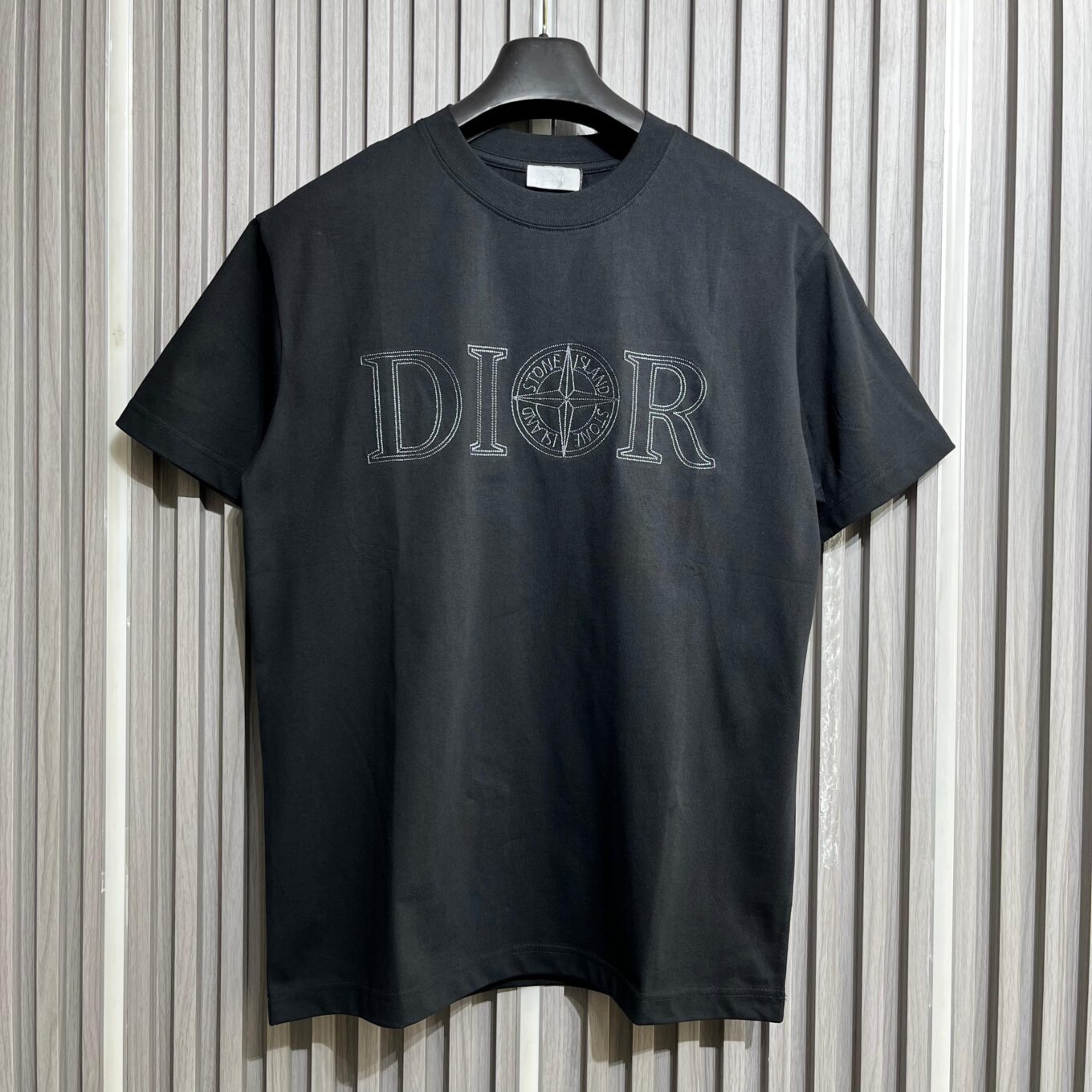 WhatsApp Image 2025-09-11 at 4.54.12 PM Dior Stone Island Black T-Shirt For Men