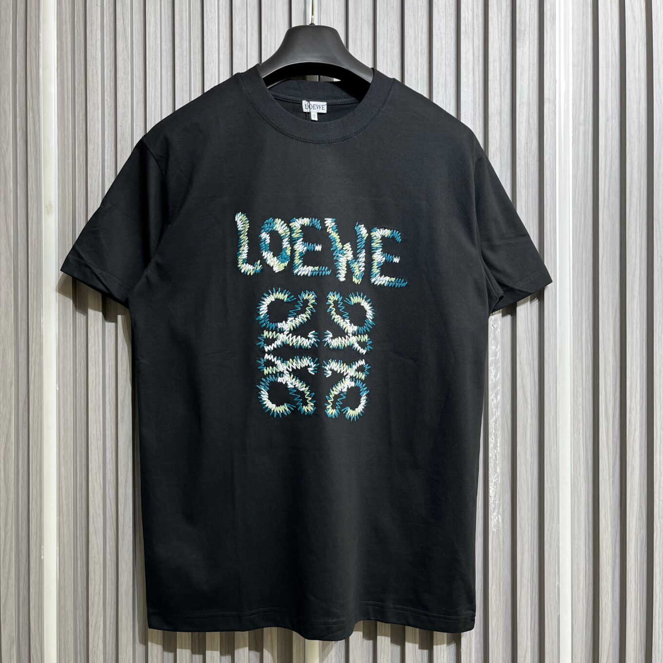 WhatsApp Image 2025-09-11 at 5.24.49 PM Loewe Embroidered Black Tshirt For Men