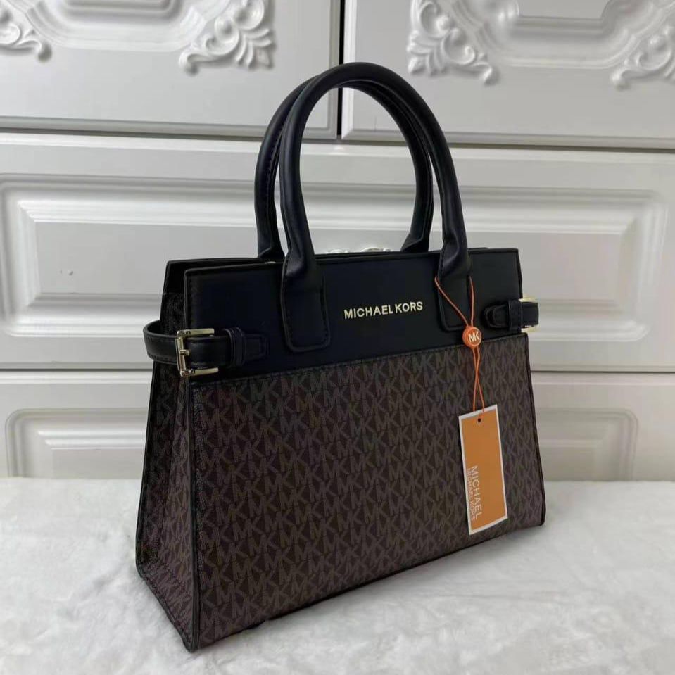 WhatsApp Image 2025-09-15 at 19.48.48 Michael Kors Emilia Signature Coffee Black Handbag