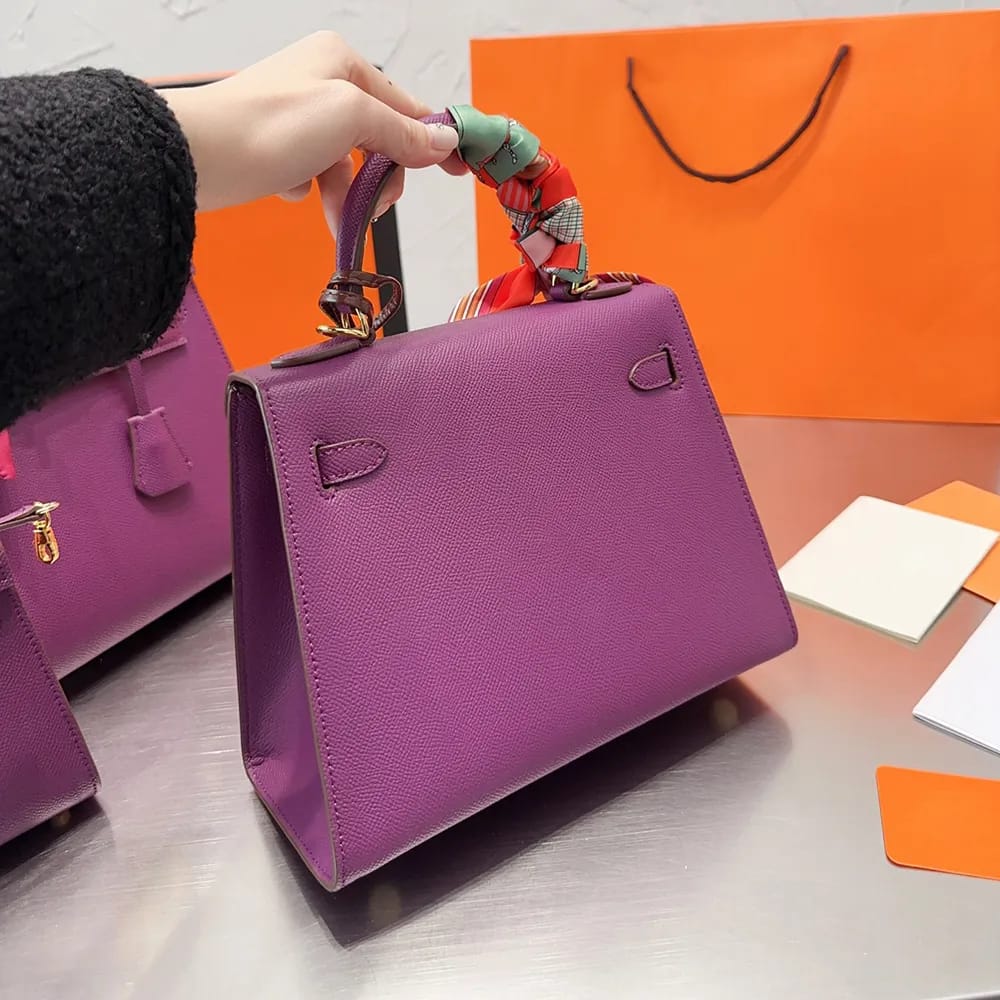 WhatsApp Image 2025-09-17 at 5.58.59 PM (1) Hermes Kelly 25cm Purple Premium Handbag (With Double Box)