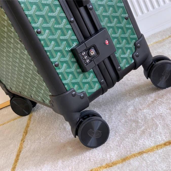 WhatsApp Image 2025-09-17 at 7.39.06 PM (2) Goyard Bourget PM Green 20Inch Cabin Trolley Bag