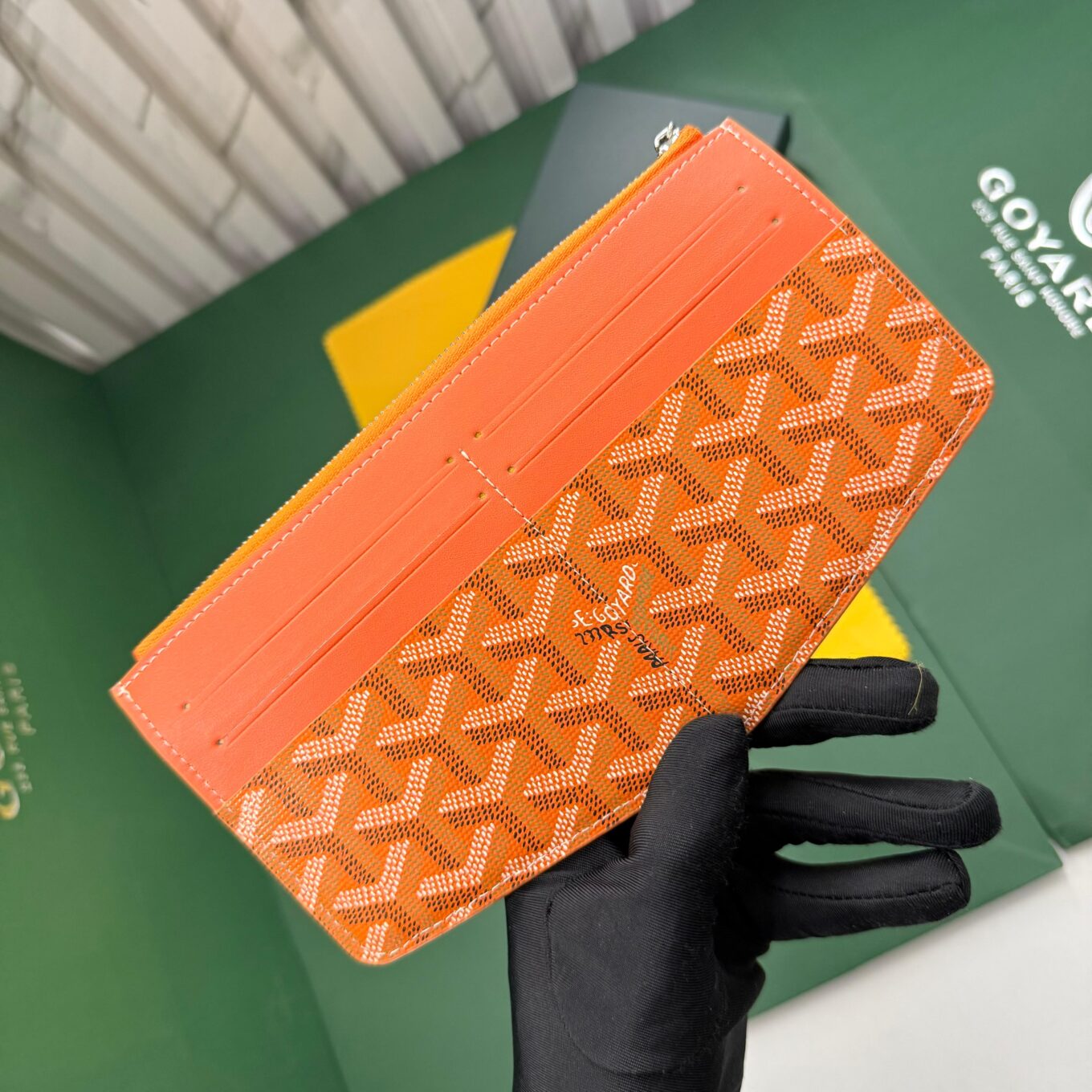 WhatsApp Image 2025-09-27 at 4.07.58 PM (1) Goyard Insert Louise Orange Premium card wallet