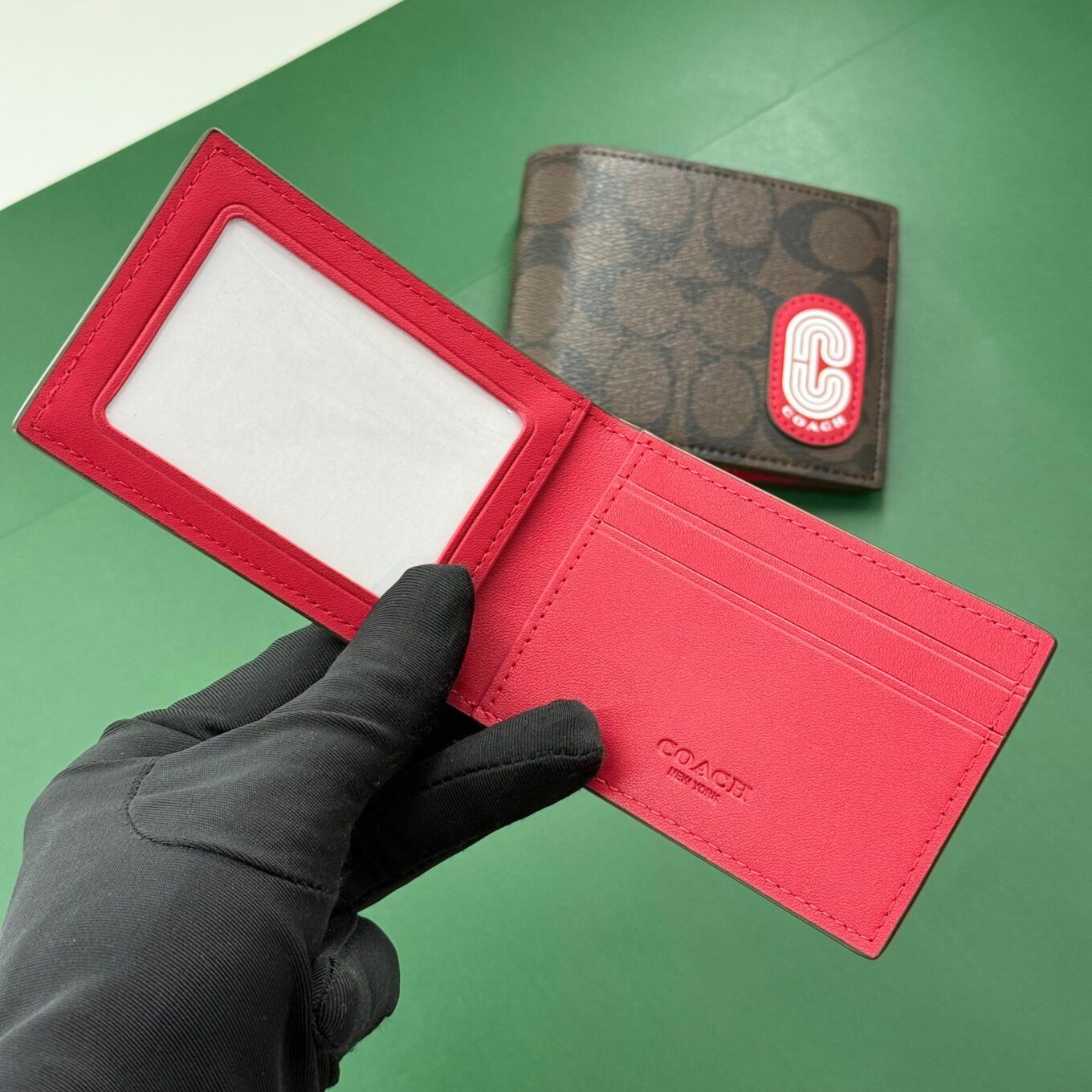 WhatsApp Image 2025-09-29 at 5.57.00 PM Coach Coffee Canvas Red Patch Men’s Wallet With Card Holder