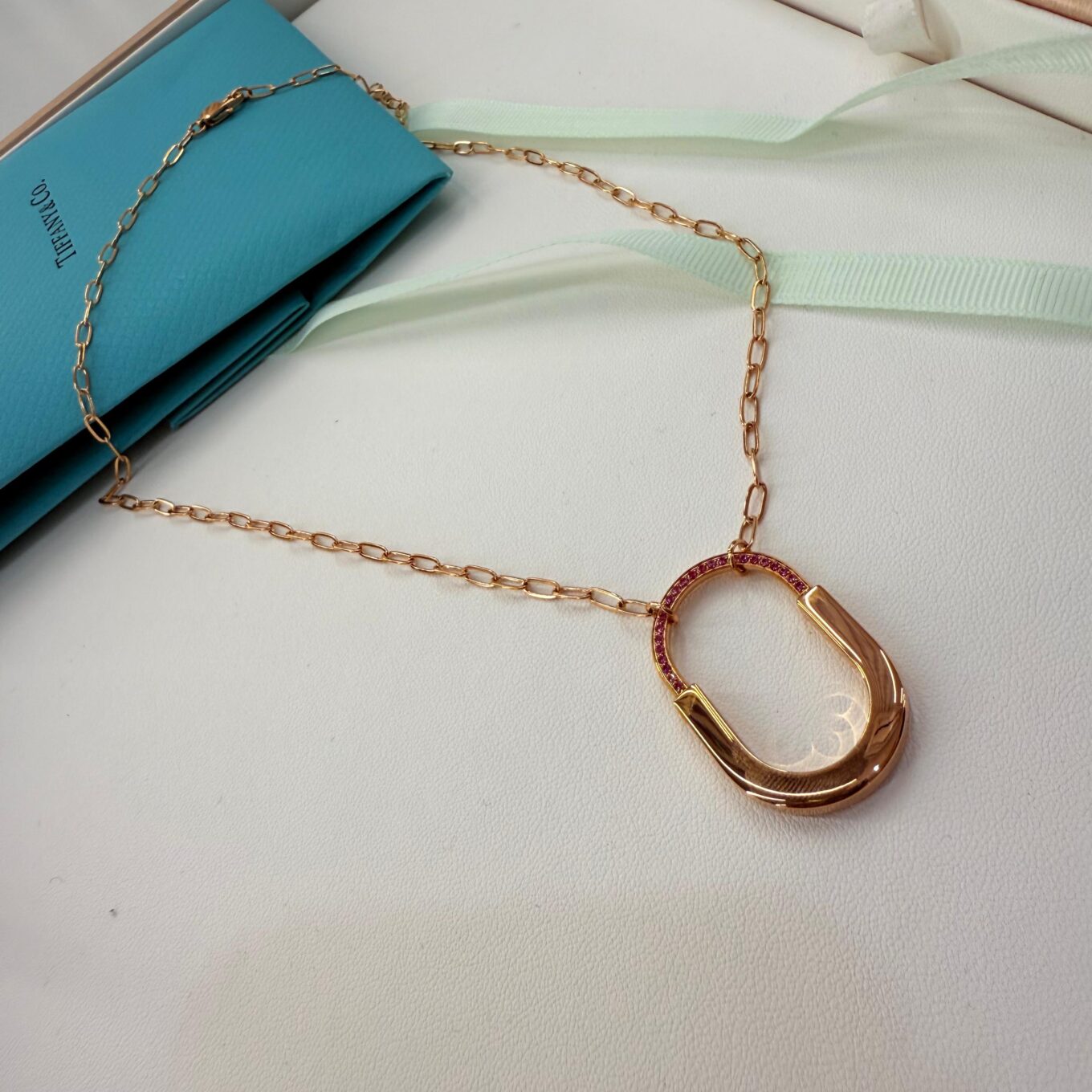 WhatsApp Image 2025-10-01 at 10.20.32 PM (1) Tiffany & Co Lock Rose Edition Pendent Rosegold Necklace