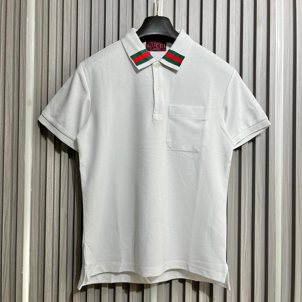 WhatsApp Image 2025-10-01 at 5.30.56 PM Gucci White Polo Tshirt With Web Stripe Collar