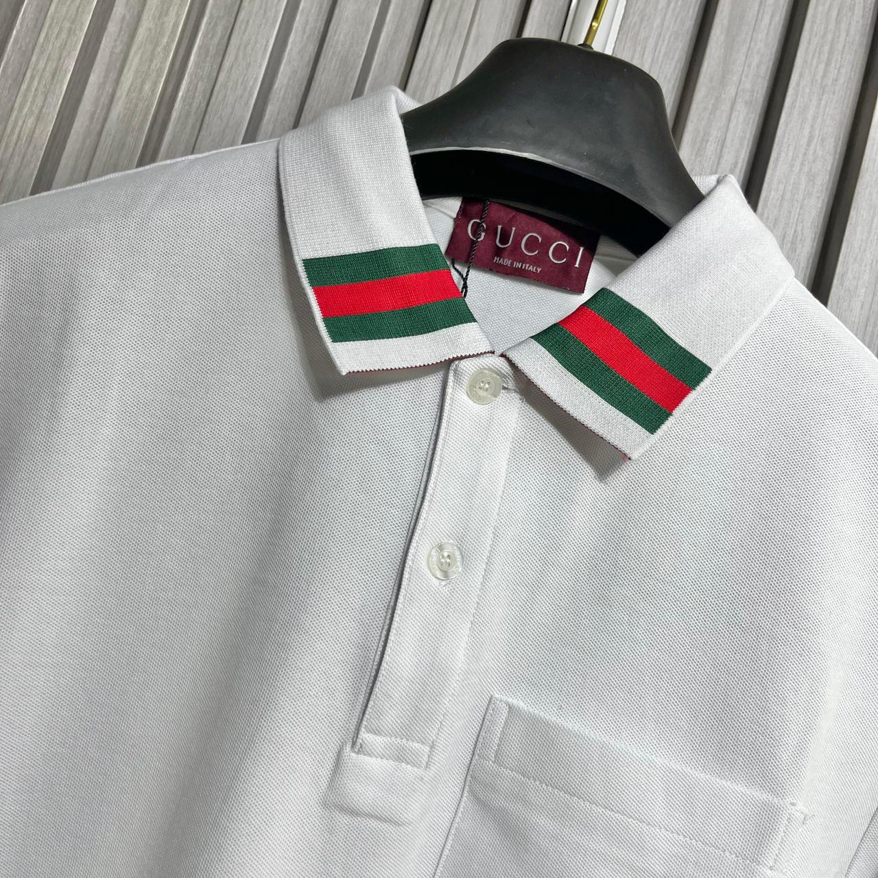WhatsApp Image 2025-10-01 at 5.30.57 PM Gucci White Polo Tshirt With Web Stripe Collar