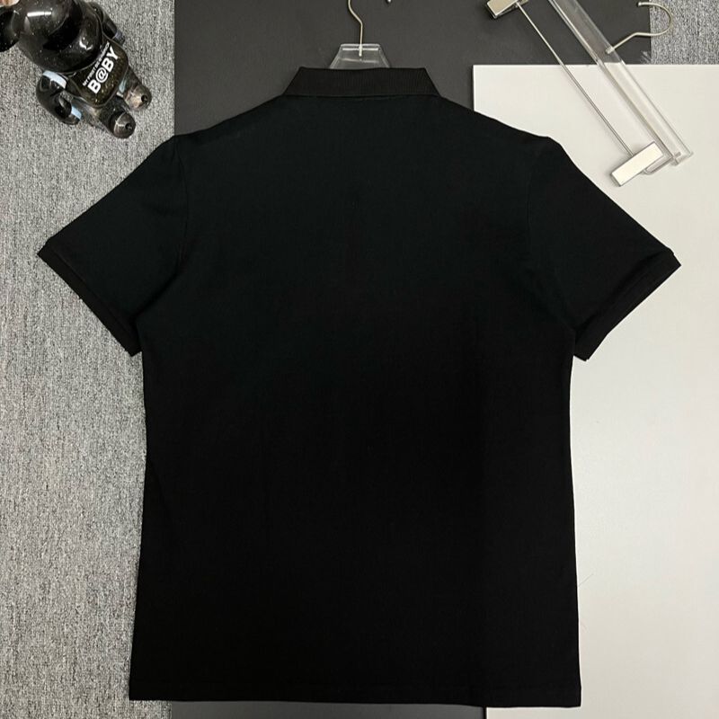 WhatsApp Image 2025-10-01 at 6.06.58 PM (1) Burberry Black Polo Shirt with Monogram Logo & Check Trim