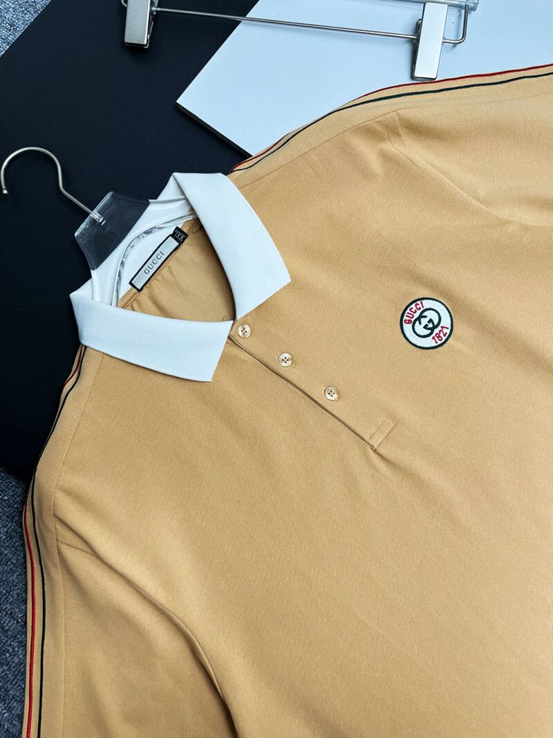 WhatsApp Image 2025-10-03 at 5.02.37 PM (1) Gucci Khaki Polo Tshirt with White Collar