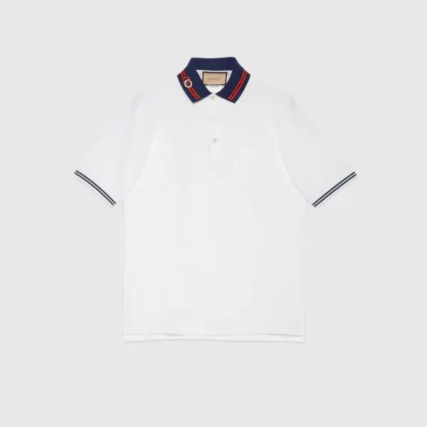 WhatsApp-Image-2025-10-08-at-5.33.11-PM Gucci White Polo Tshirt with Blue Collar Trim
