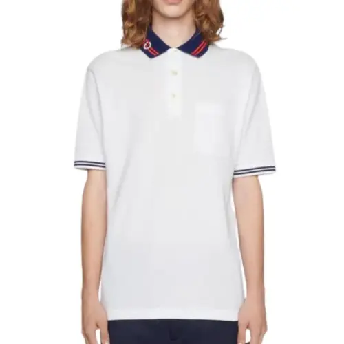 WhatsApp-Image-2025-10-08-at-5.33.12-PM-2 Gucci White Polo Tshirt with Blue Collar Trim