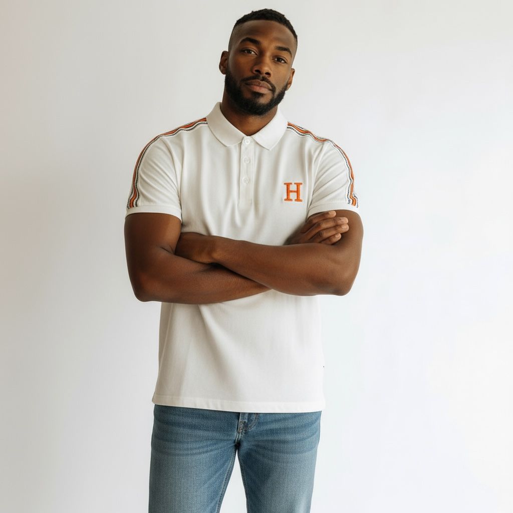 WhatsApp Image 2025-10-11 at 7.47.32 PM Hermes White Polo With Stripped Shoulder Tshirt