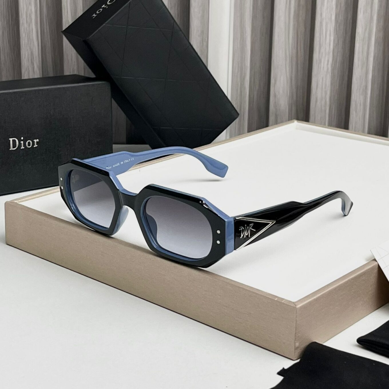 WhatsApp Image 2025-10-13 at 7.08.43 PM Dior Black & Blue Rectangular Sunglass For Women