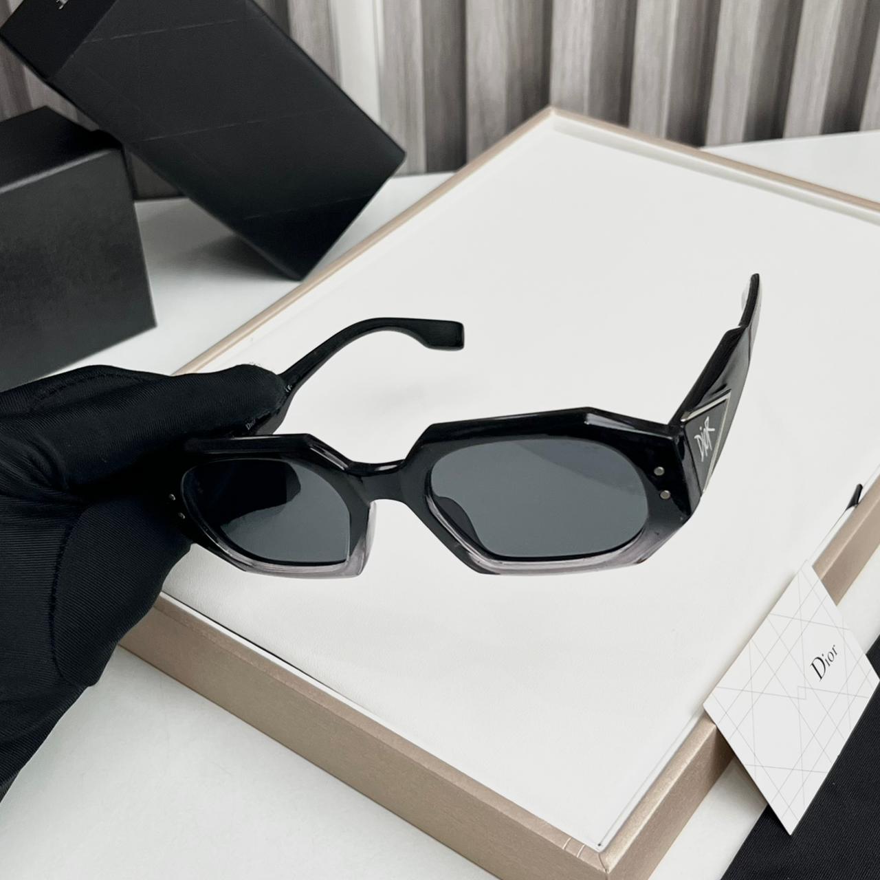 WhatsApp Image 2025-10-13 at 7.12.04 PM (1) Dior Black & Grey Rectangular Sunglass For Women