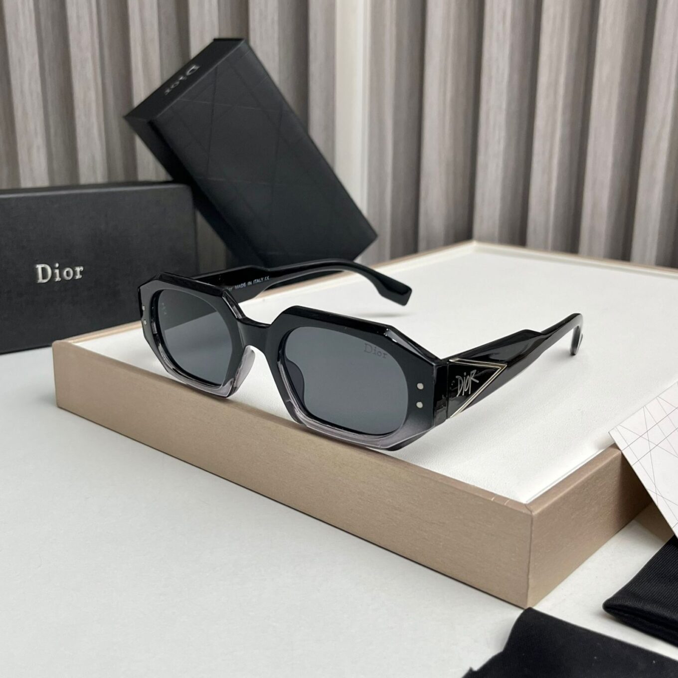 WhatsApp Image 2025-10-13 at 7.12.04 PM Dior Black & Grey Rectangular Sunglass For Women