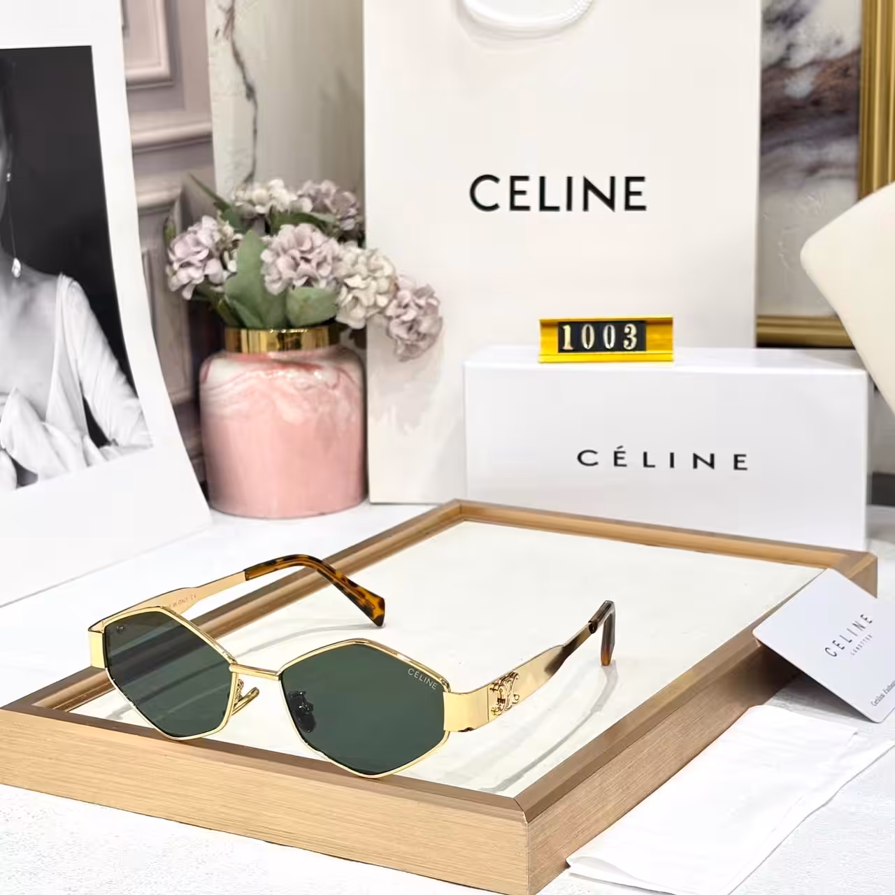 WhatsApp Image 2025-10-25 at 9.07.54 PM Celine Green Tint Hexagon Women’s Sunglass