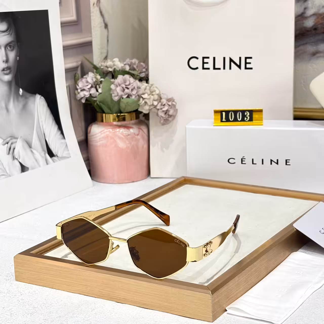 WhatsApp Image 2025-10-25 at 9.10.46 PM Celine Brown Tint Hexagon Women’s Sunglass