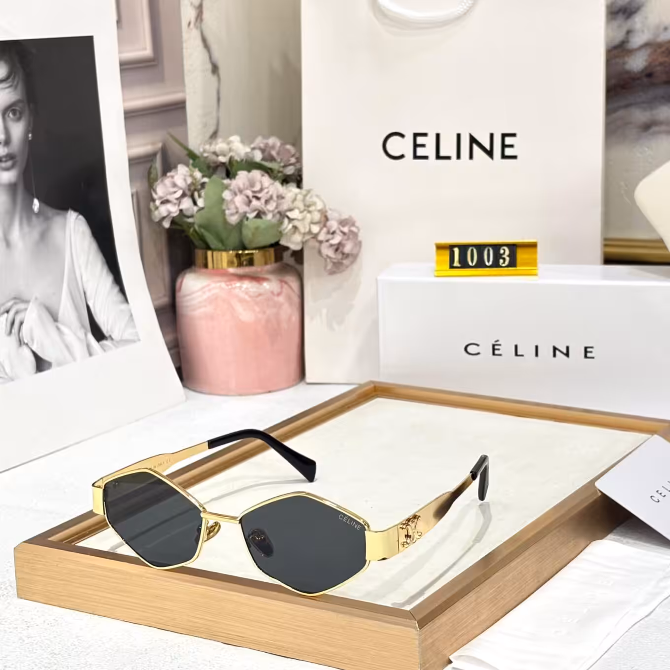 WhatsApp Image 2025-10-25 at 9.12.05 PM Celine Black Tint Hexagon Women’s Sunglass