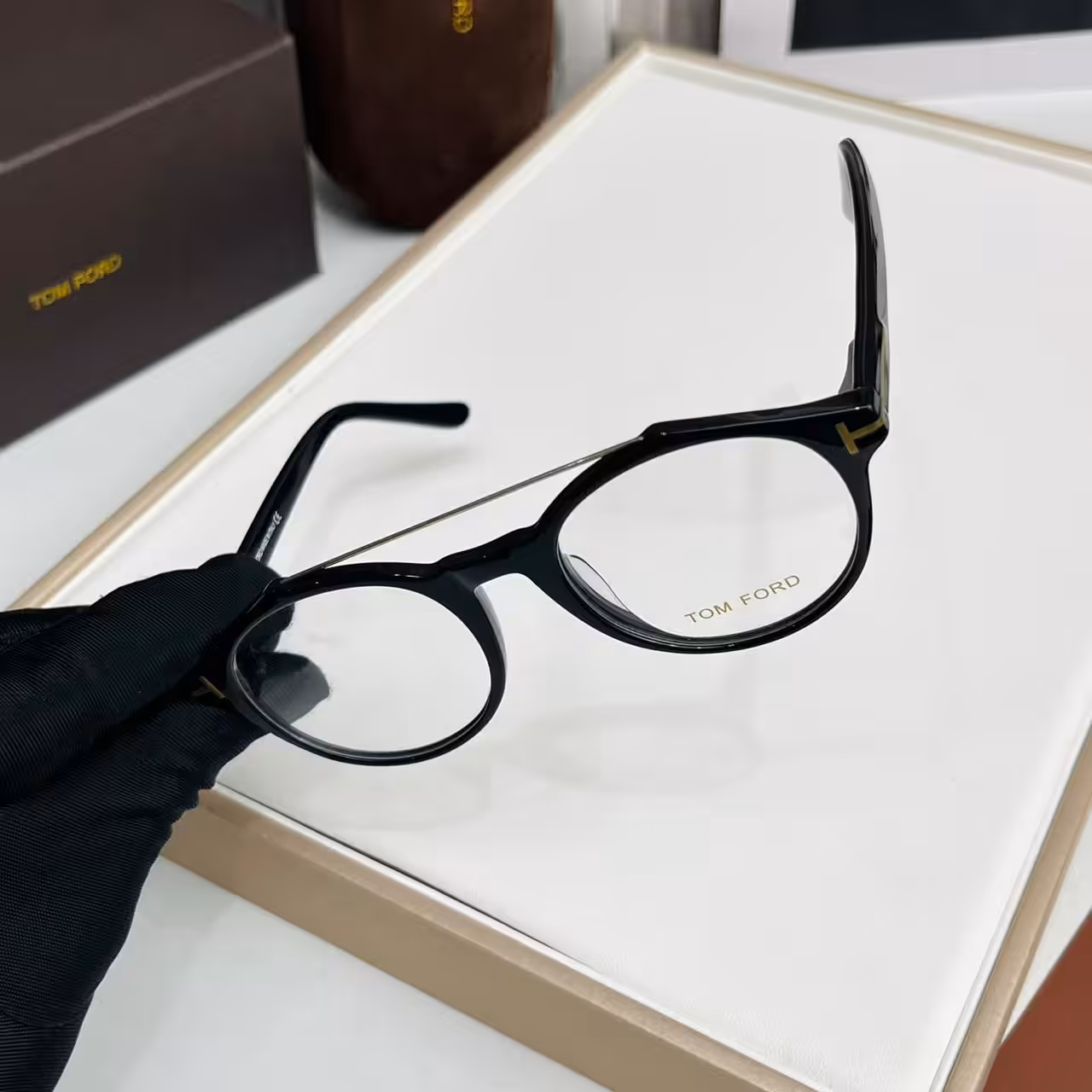 WhatsApp Image 2025-11-03 at 8.31.42 PM (1) Tom Ford Round Black Frame Womens Premium Optical Frame