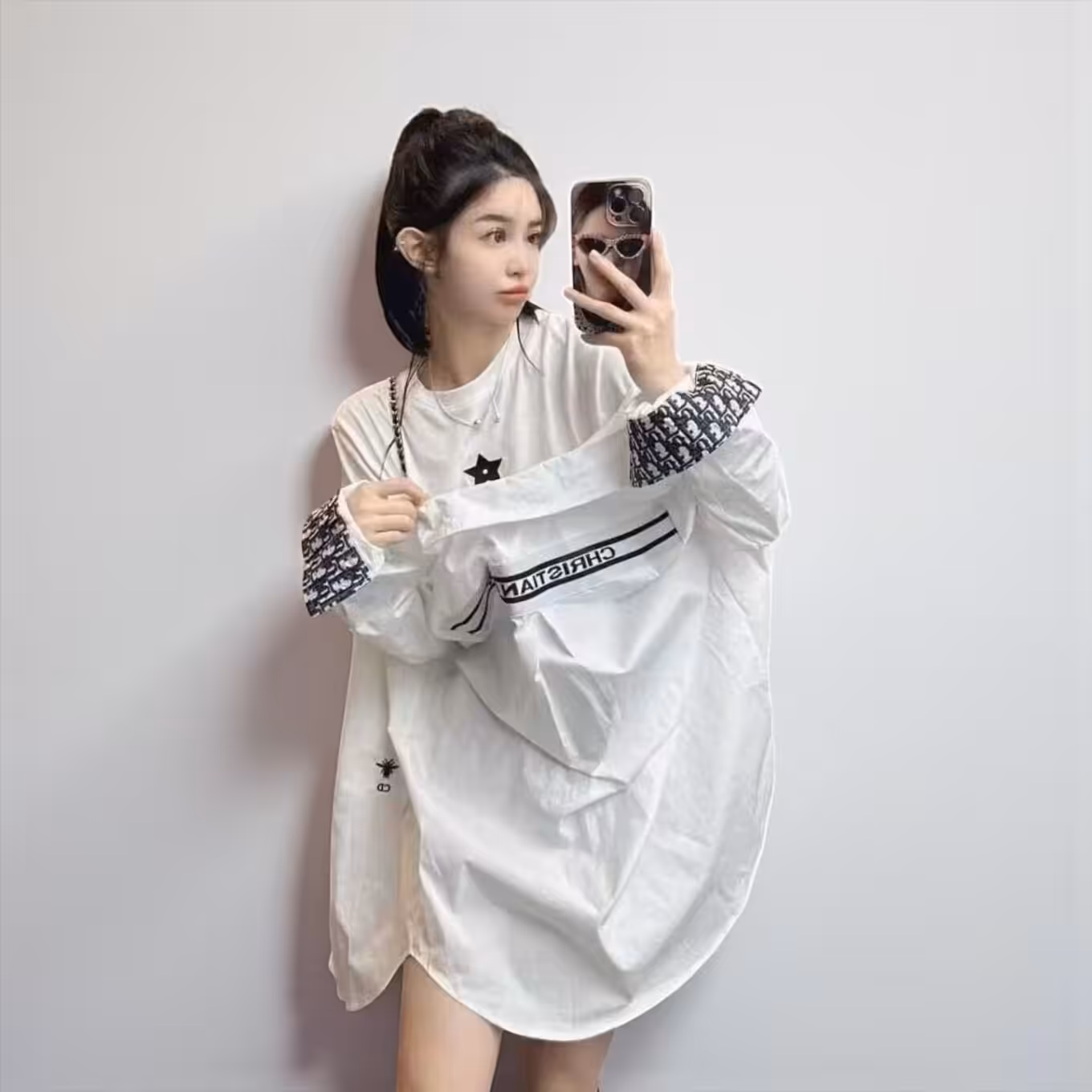 WhatsApp Image 2025-11-05 at 5.14.02 PM Christian Dior Monogram White Oversized Shirt