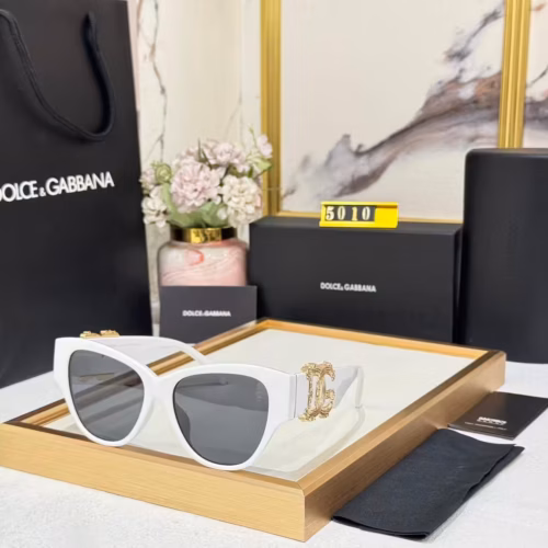 WhatsApp Image 2025-11-12 at 6.01.46 PM Dolce & Gabbana Cat-Eye Sunglasses White Frame with Gold DG Logo